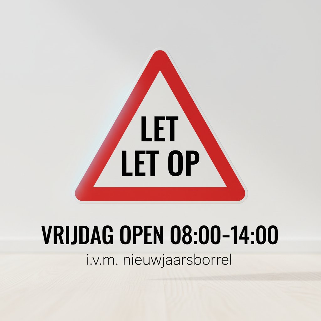 Vrijdag, 30 januari eerder gesloten